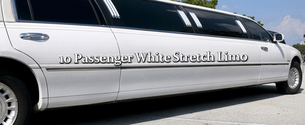 10 Passenger White Stretch Limo